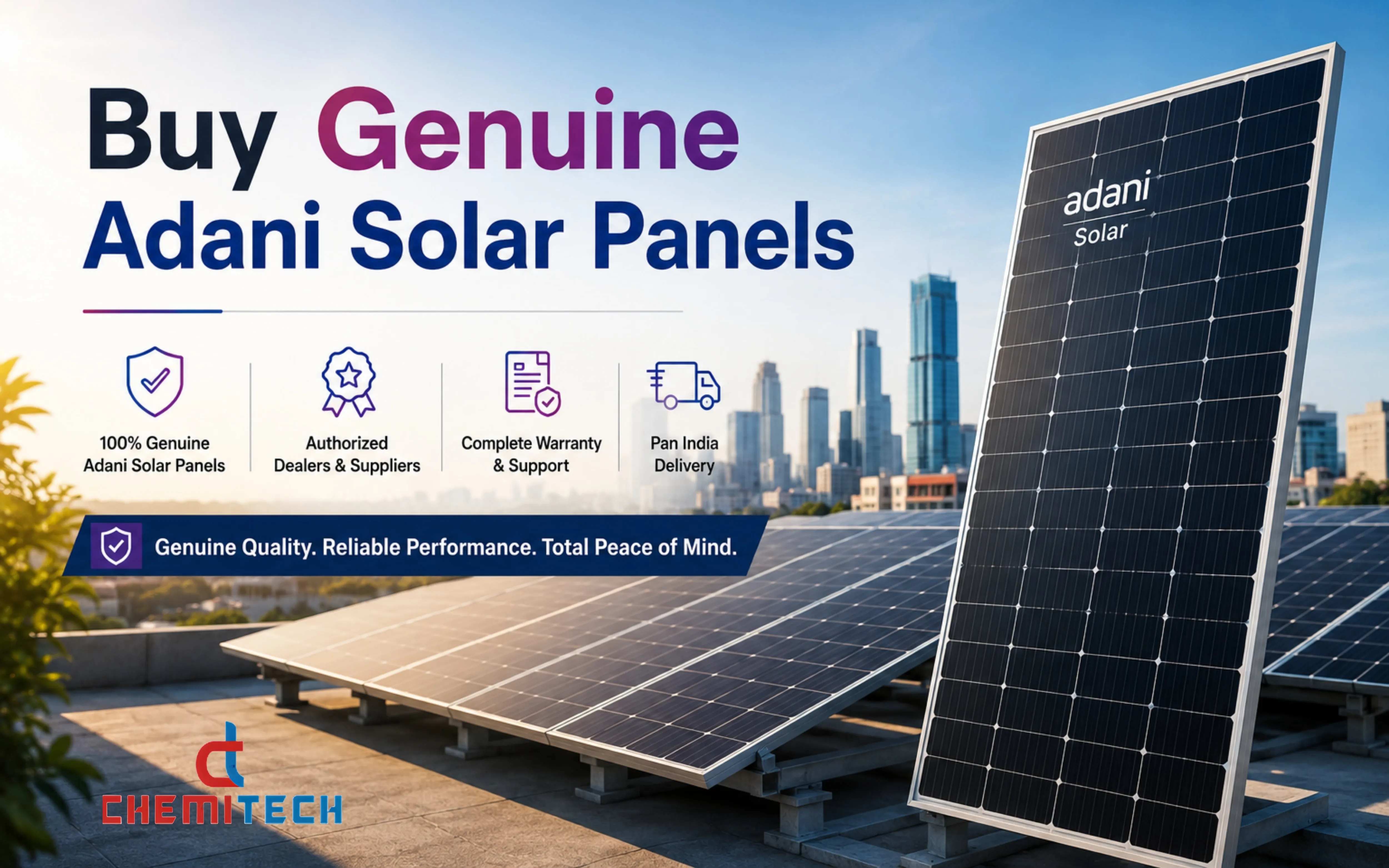 Buy genuine Adani Solar panels in India